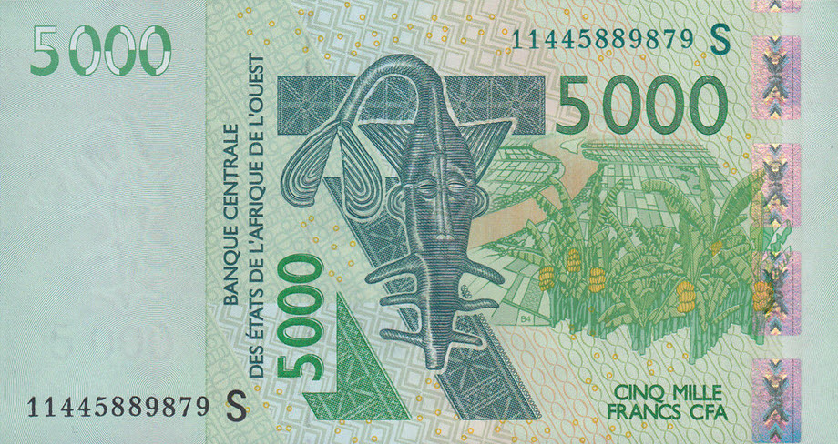 P917Si West African States 5000 Francs Year 2016